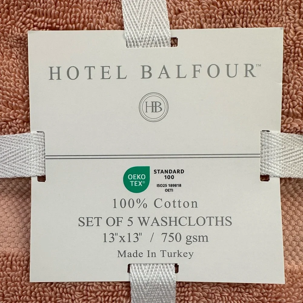 🎁5PC Hotel Balfour Washcloth Set - Rosecloud - 750 gsm - Cotton - Made in Turkey